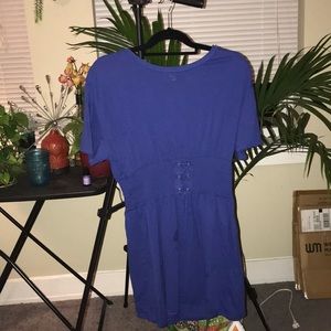 Blue sinched waist dress